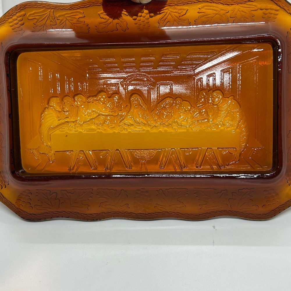 Indiana Glass Amberina Tiara Last Supper Tray serving Plate. 11 x 7 inches. - Picture 7 of 13